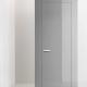 Porta design laccata grigio lucido