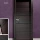 Porta in legno di rovere finitura fumé con inserti spazzolati