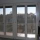 Composizione di 2 porte finestra in legno laccato e rivestimento esterno in alluminio